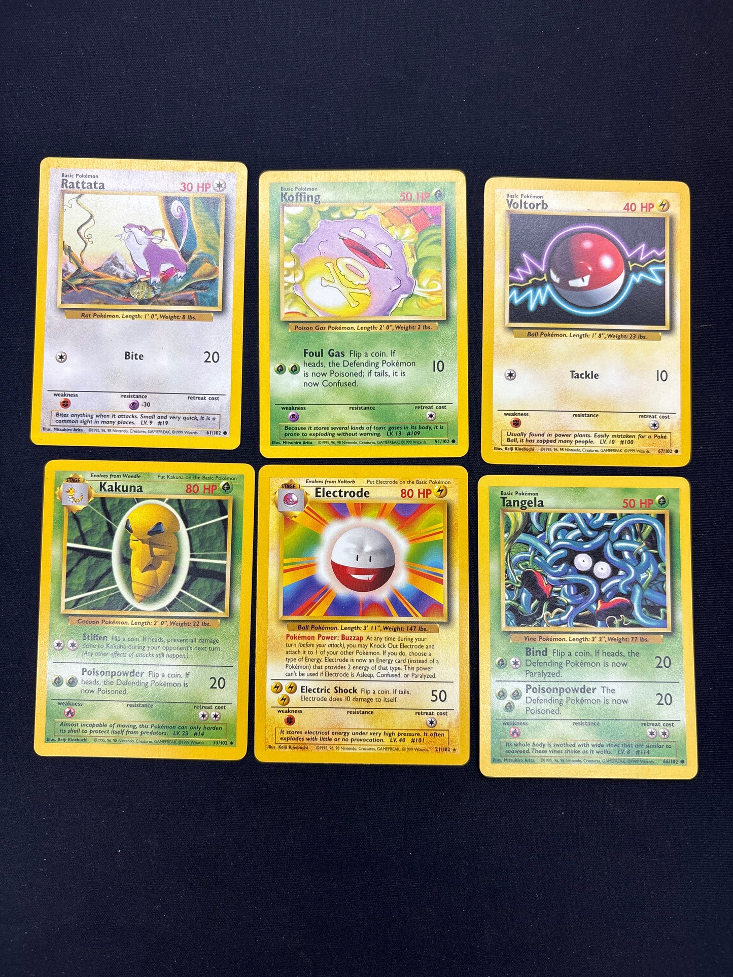 Auction Lot 94: Pokemon Cards Lot of 6 Assorted Base Set Conditions Vary