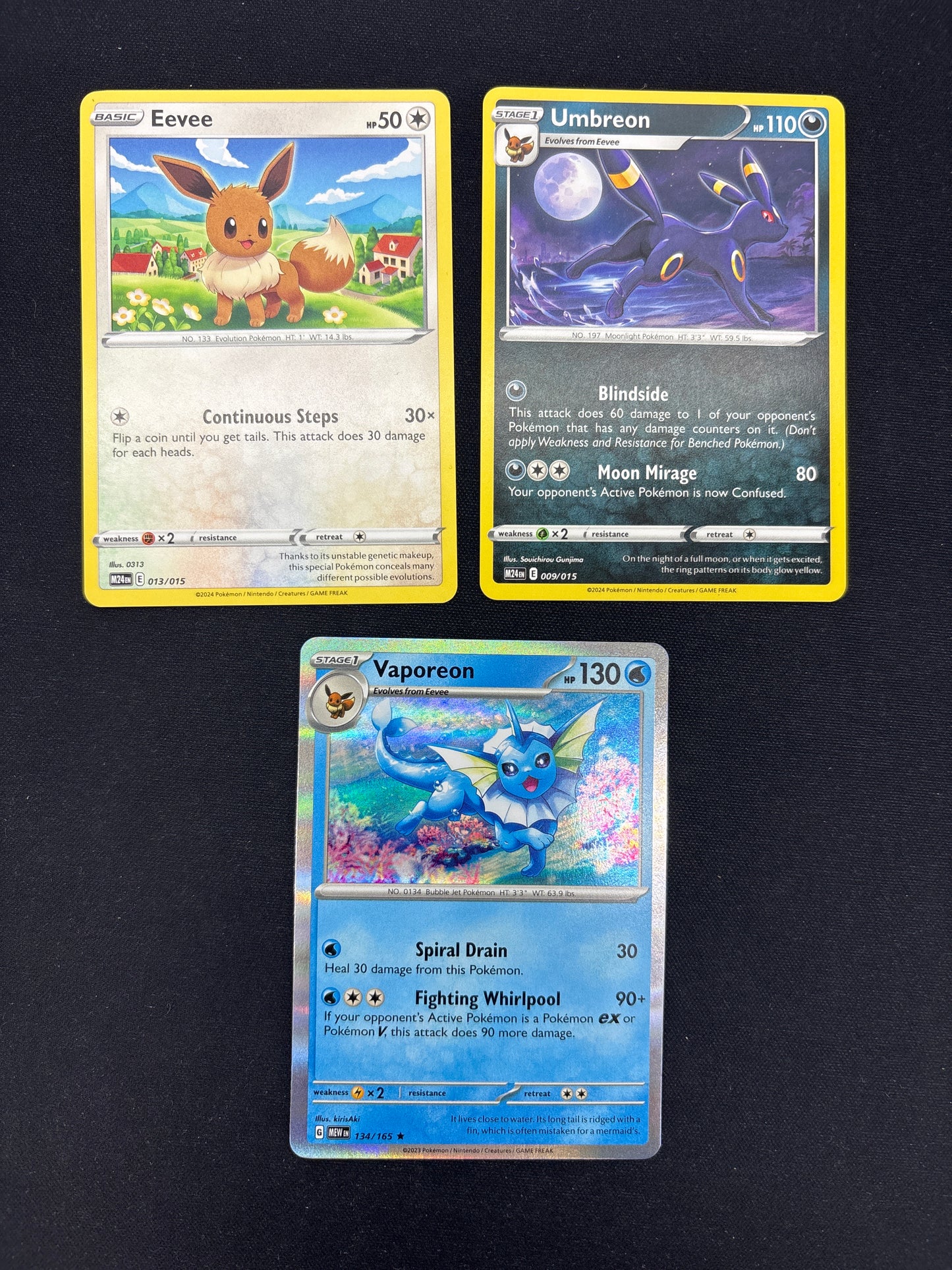 Auction Lot 365: Pokemon Cards Assorted Lot of 3 Eeveelutions Conditions Vary