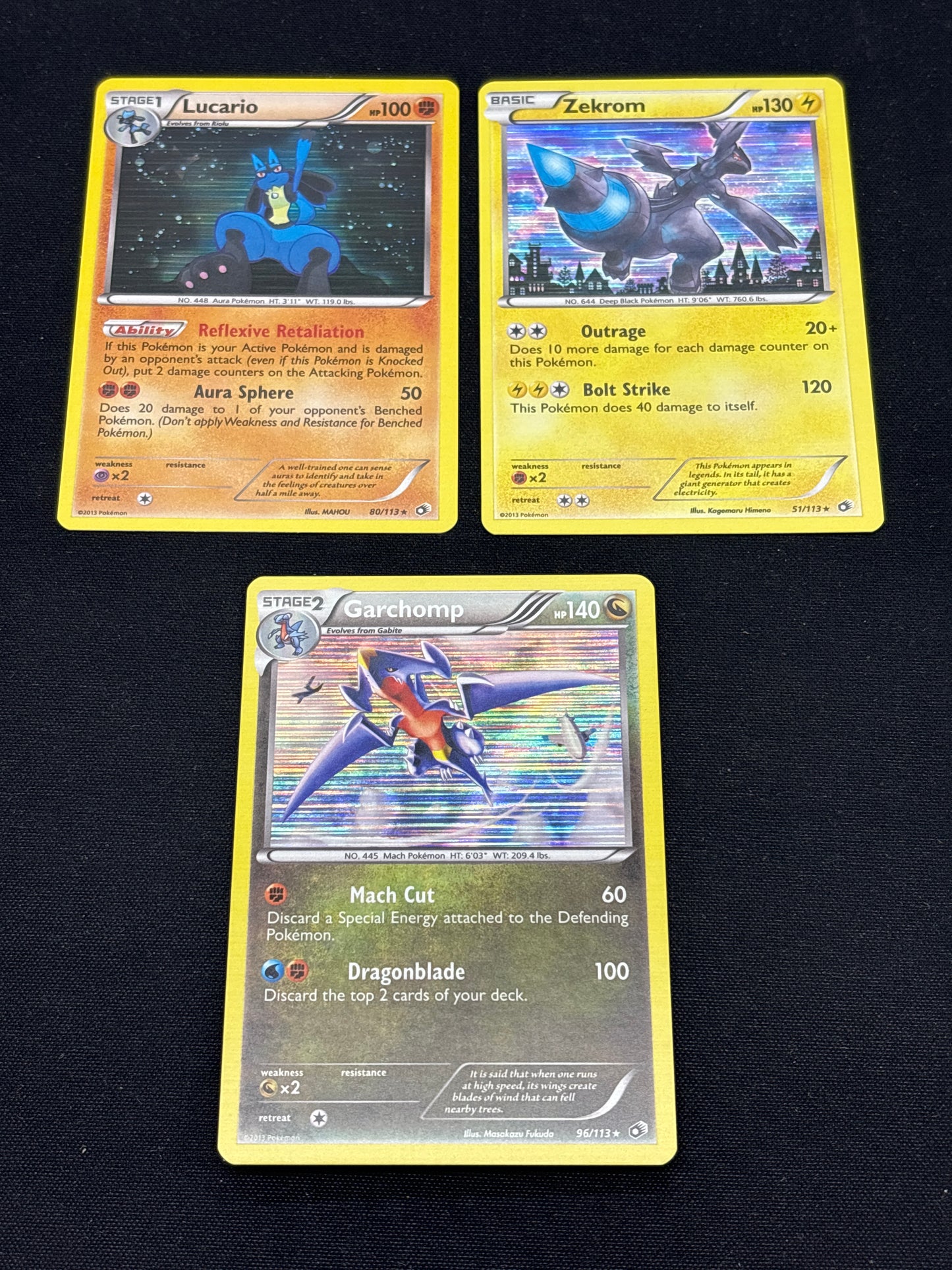 Auction Lot 322: Pokemon Cards Lot of 3 Assorted Holos Legendary Treasures Conditions Vary