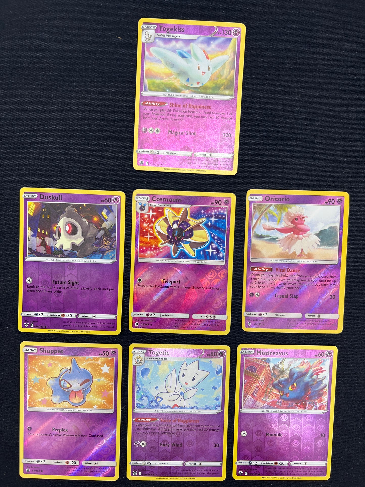 Auction Lot 196: Pokemon Cards Lot of 7 Assorted Reverse Holo Holo Rare Fairy Types Conditions Vary