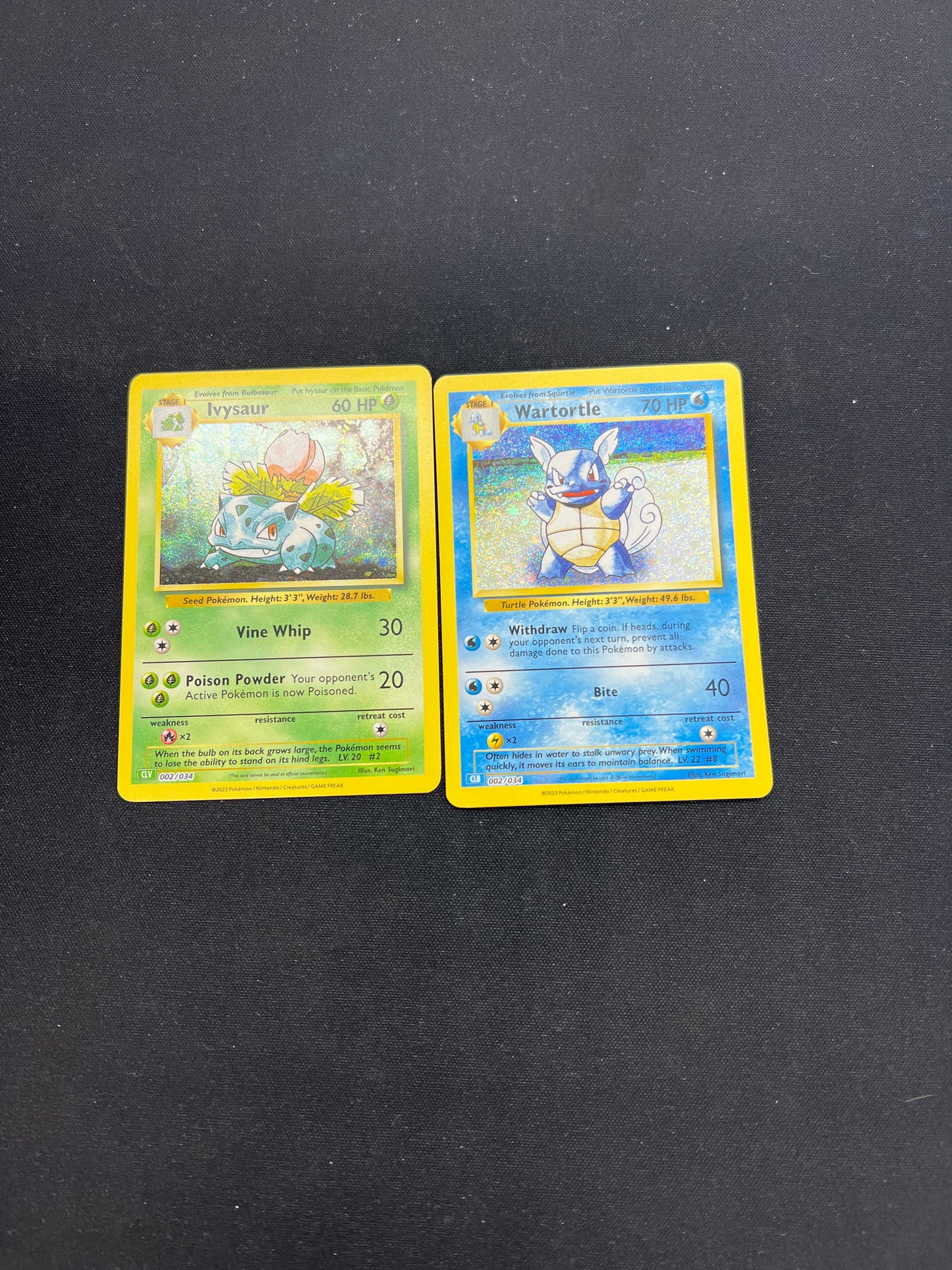Auction Lot 296: Pokemon Cards Ivysaur & Wartortle TCG Classic Conditions Vary