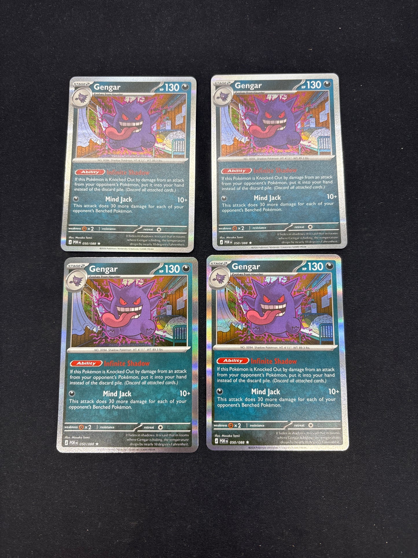Auction Lot 59: Pokemon Cards Lot of 4 Gengar Holo Rare Conditions Vary