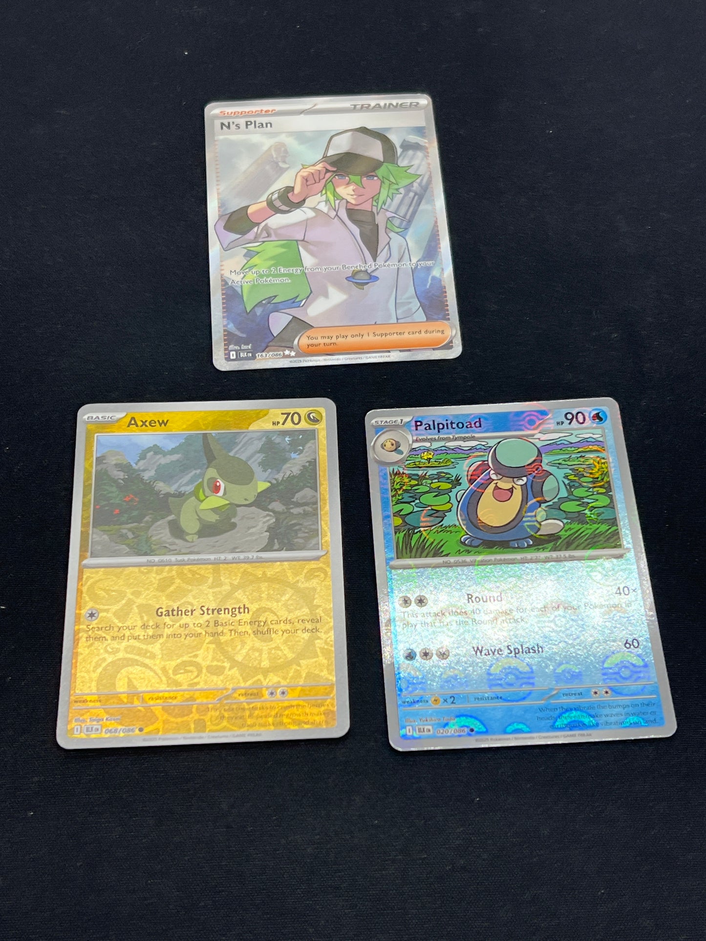 Auction Lot 357: Pokemon Cards Lot of 3 Assorted Black Bolt Conditions Vary