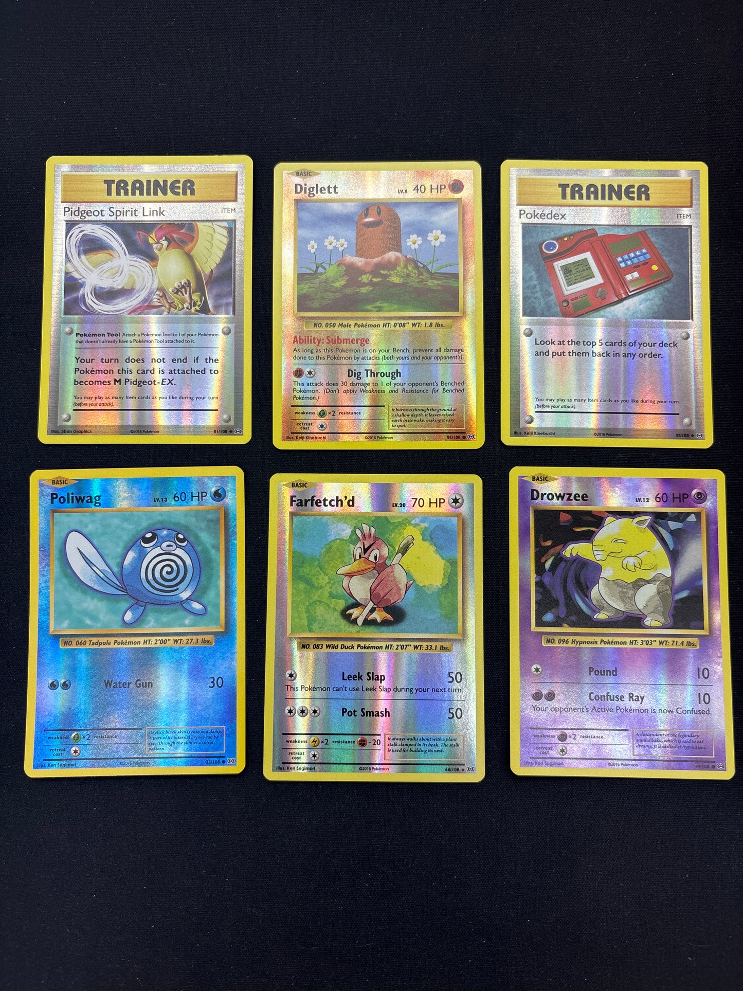 Auction Lot 230: Pokemon Cards Lot of 6 Assorted Reverse Holo Evolutions Conditions Vary