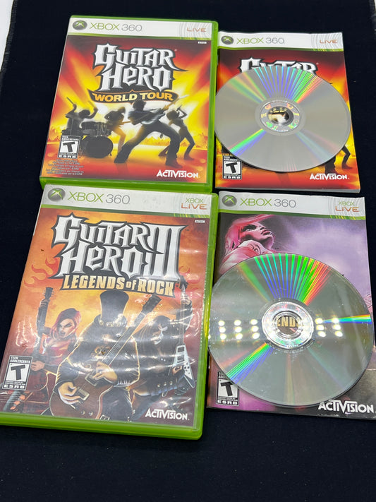 Auction Lot 210: XBOX 360 Video Game Guitar Hero World Tour and Legends of Rock Lot CIB