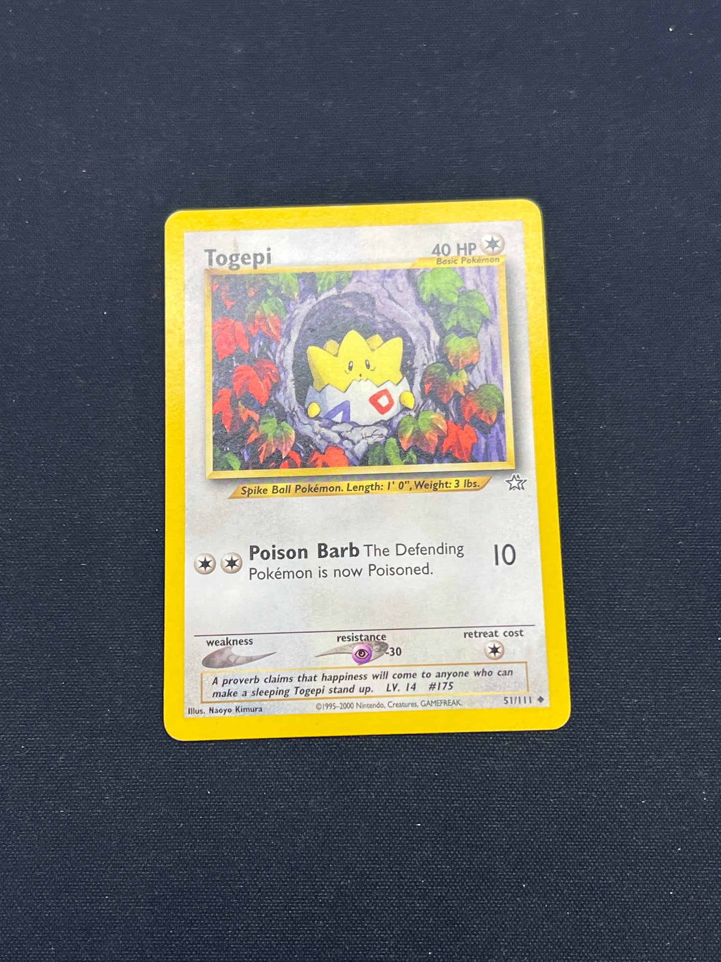Auction Lot 265: Pokemon Cards Togepi WOTC Neo Genesis Conditions Vary