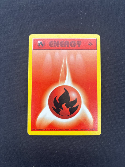 Auction Lot 345: Pokemon Card 1st Edition Base Set Fire Energy Condition Vary