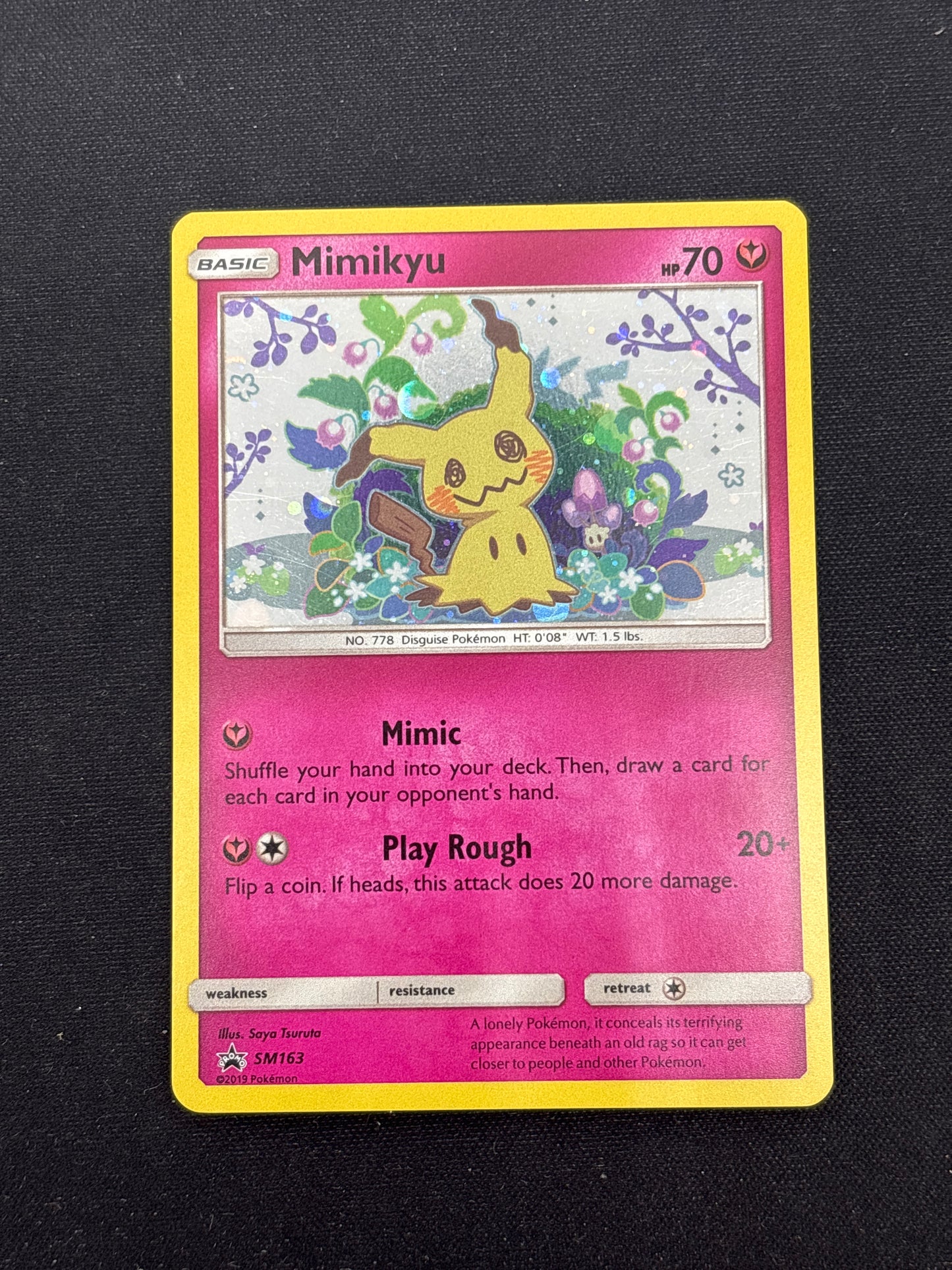 Auction Lot 259: Pokemon Cards Mimikyu SM 163 Team Up Checklane Blister Promo Holo Condition Vary
