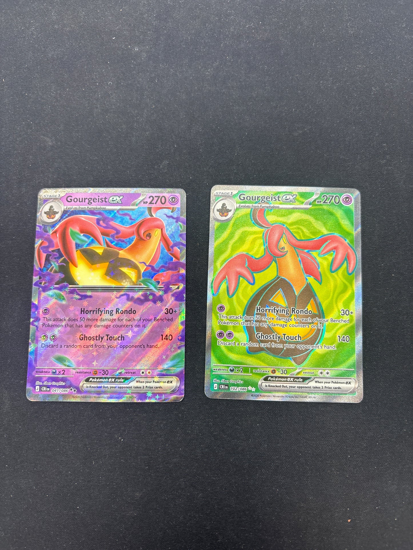 Auction Lot 134: Pokemon Cards Lot of 2 Gourgeist EX Condition Vary
