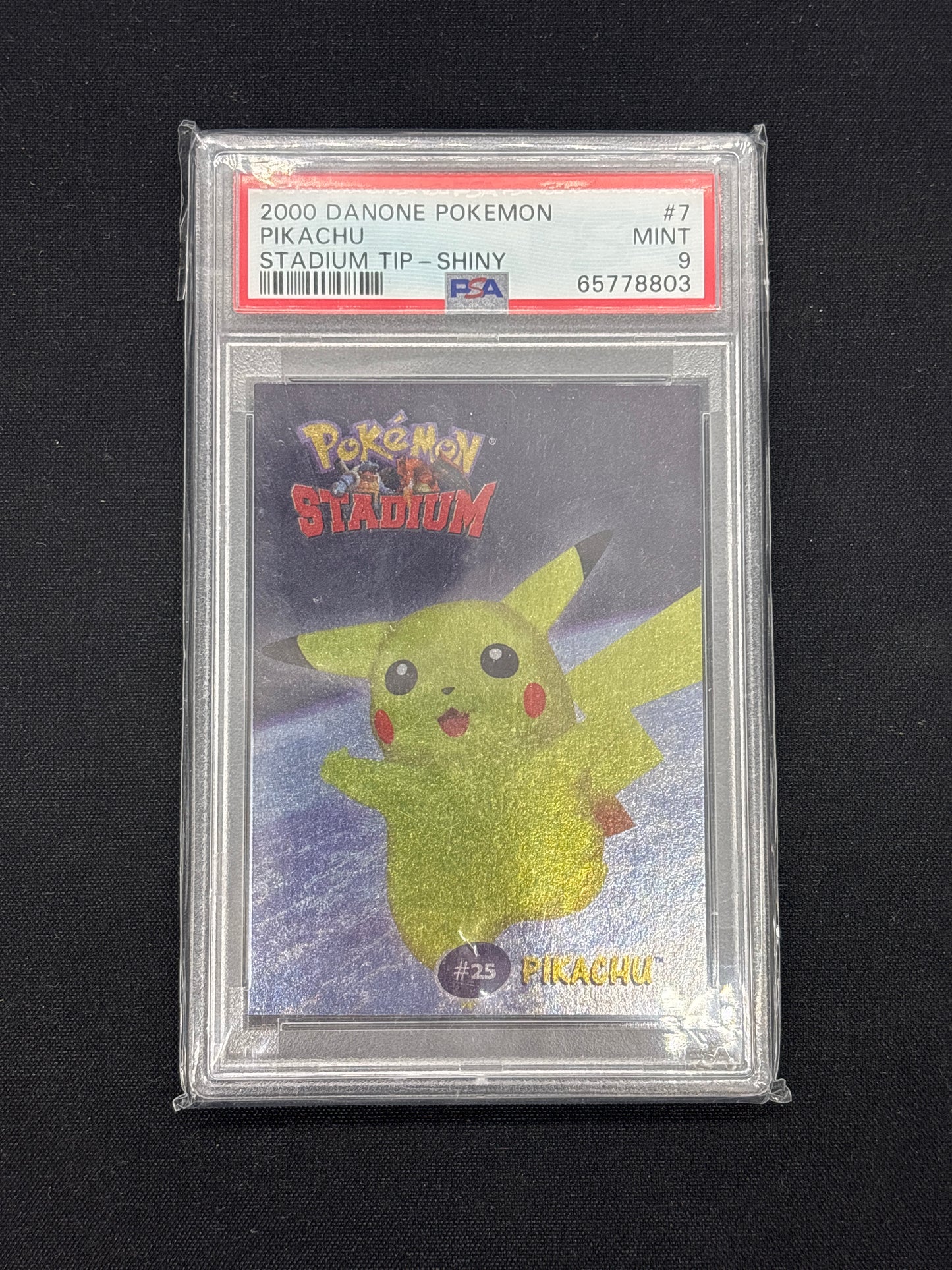 Auction Lot 18: PSA 9 Pikachu Pokemon Stadium Danone Holo Card