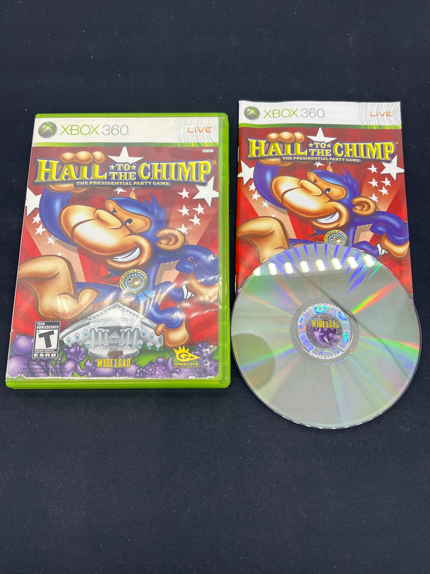 Auction Lot 113: XBOX 360 Video Game Hail to the Chimp Presidential Party Game CIB