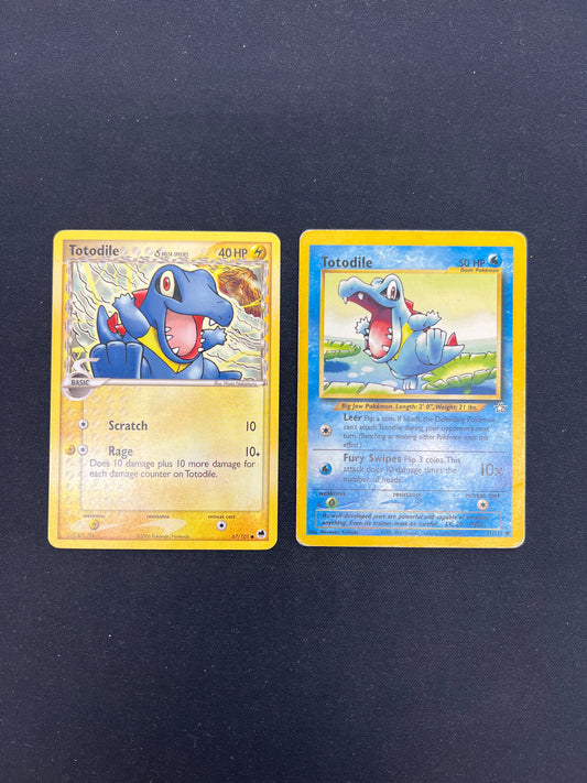 Auction Lot 412: Pokemon Cards Lot of 2 Totodile Commons Conditions Vary