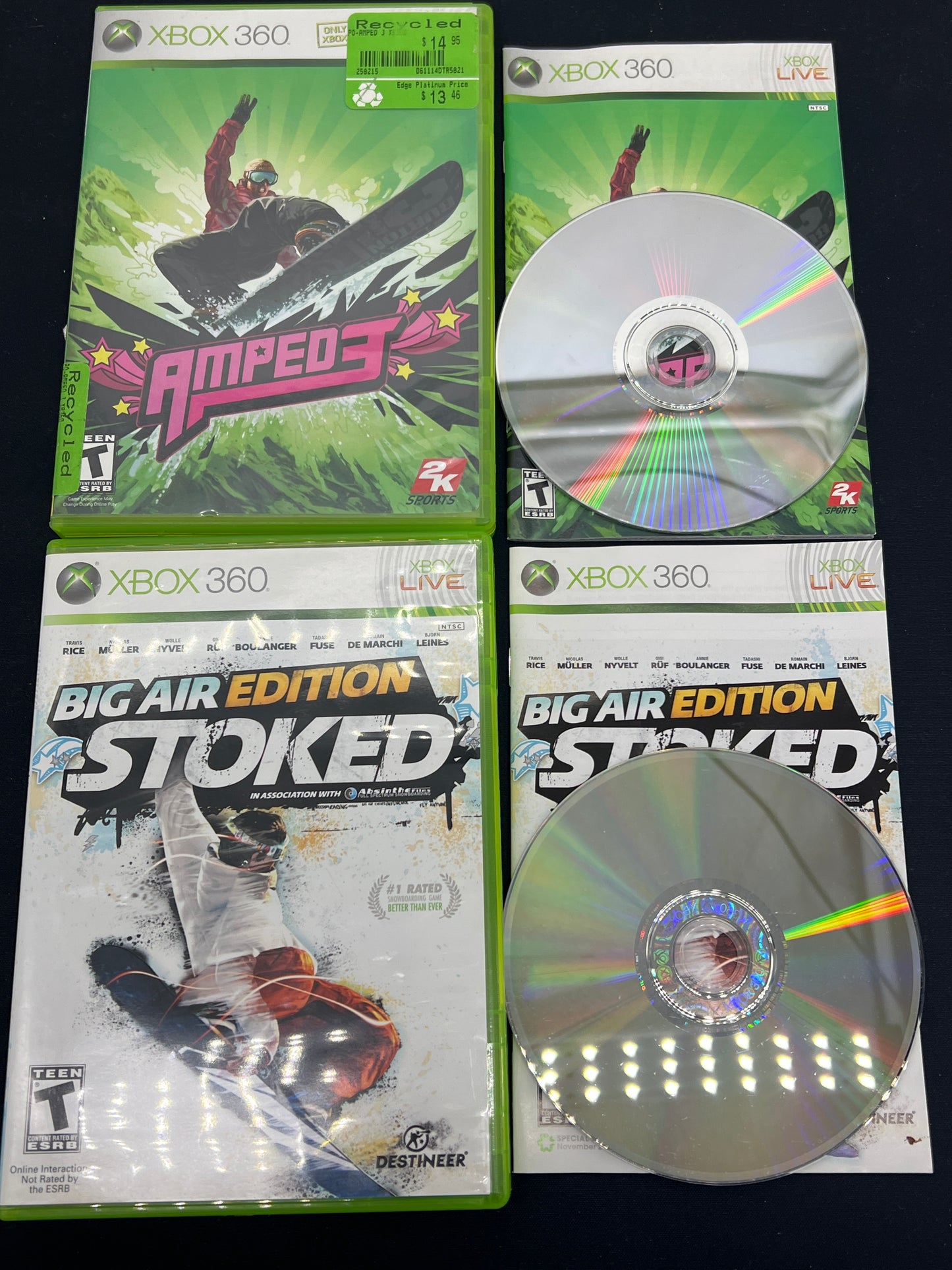 Auction Lot 158: XBOX 360 Video Game Lot of 2 Amped 3 Stoked CIB