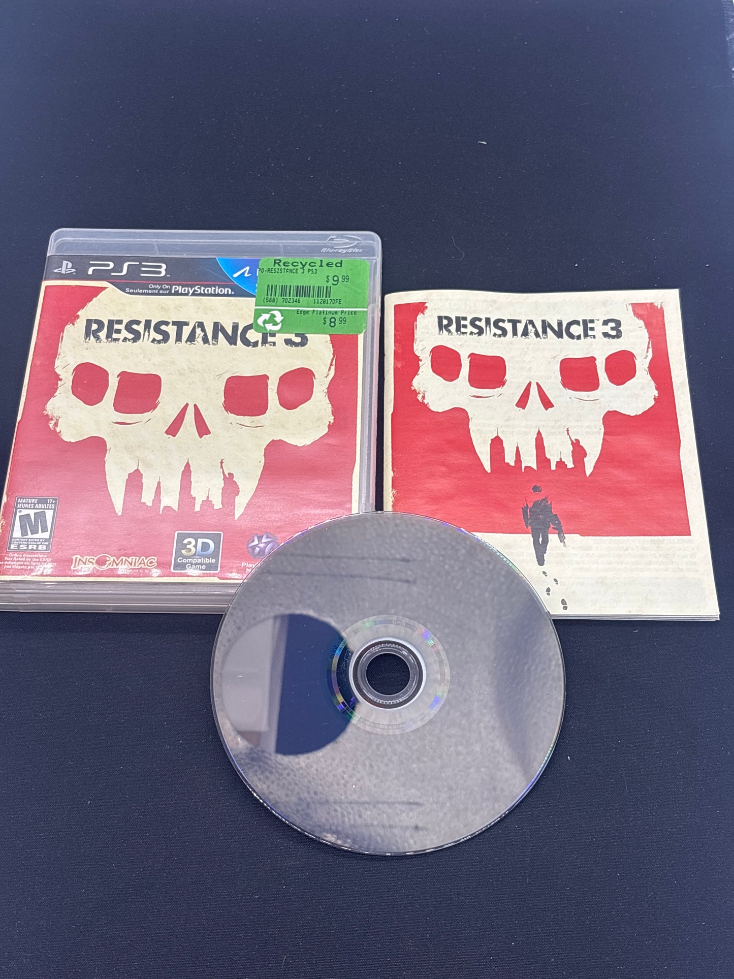 Auction Lot 87: PlayStation 3 Resistance 3 With Case & Disc