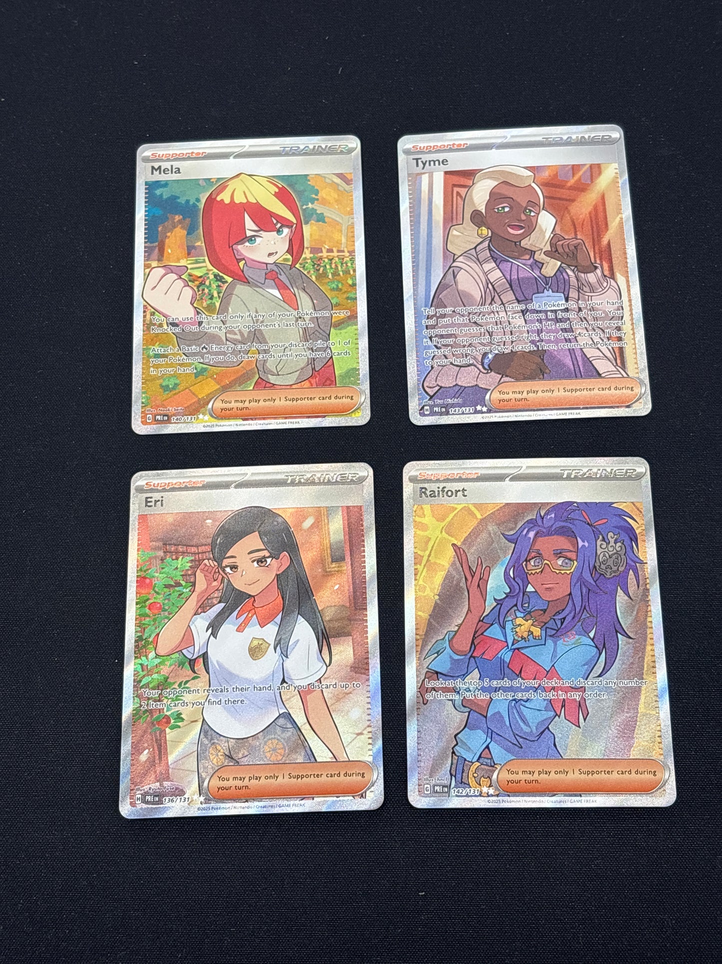 Auction Lot 397: Pokemon Cards Lot of 4 Prismatic Evolutions Full Art Trainers Conditions Vary