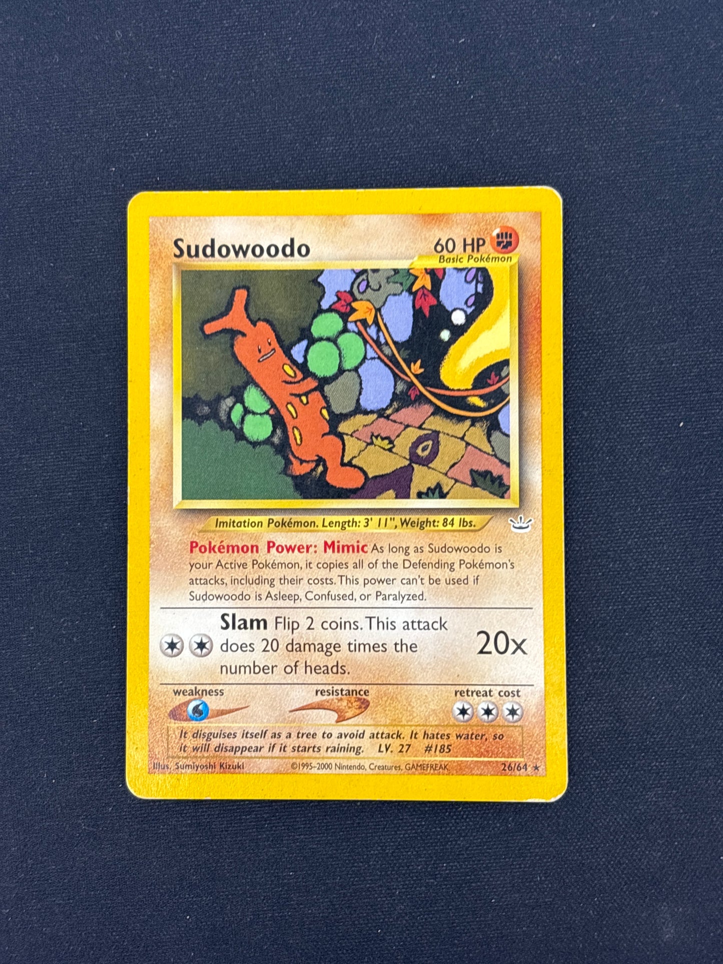 Auction Lot 34: Sudowoodo Pokemon Neo Revelation Card Conditions Vary