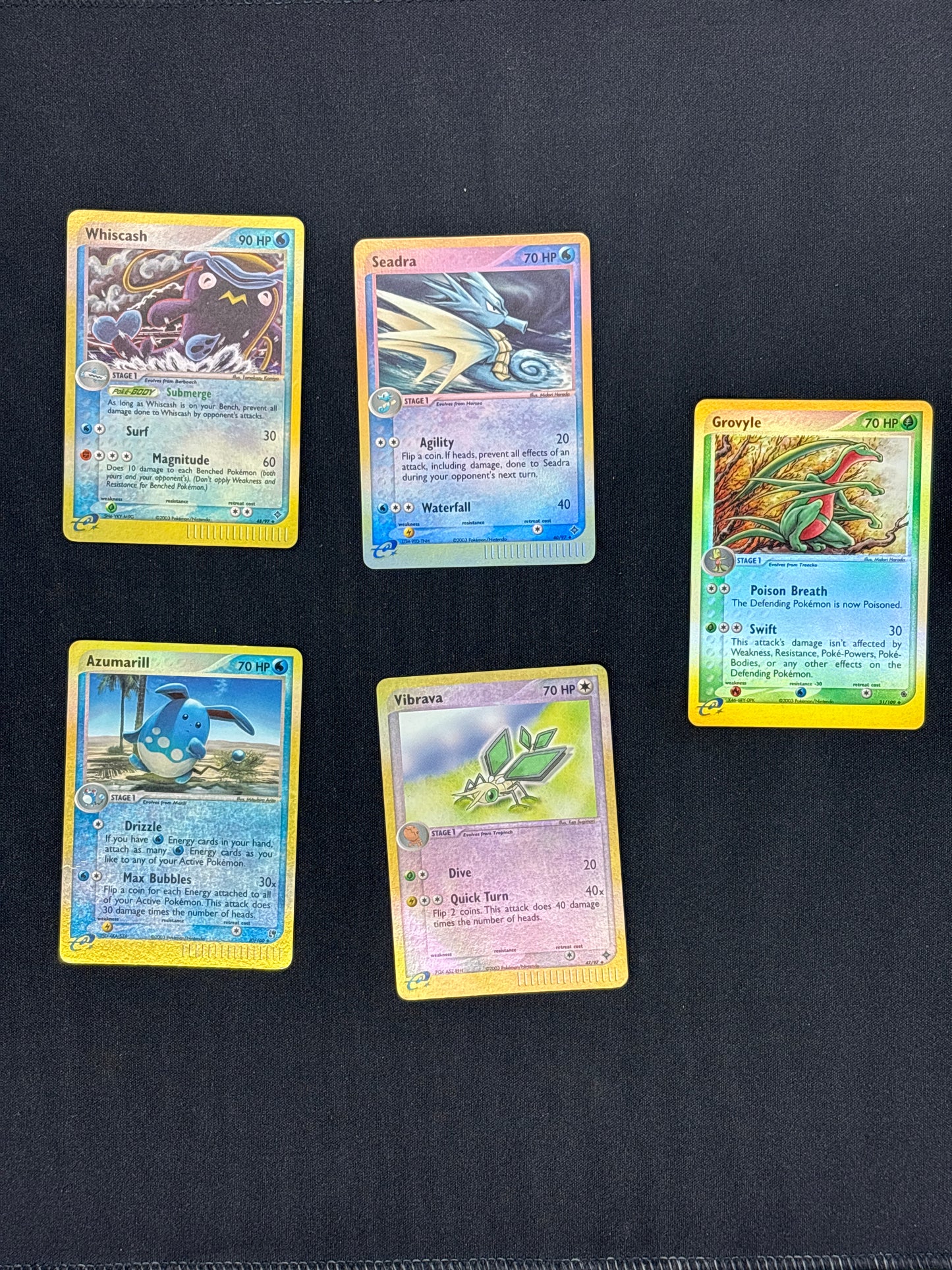 Auction Lot 58: Pokemon EX Era Reverse Foil Cards Lot 6 Conditions Vary