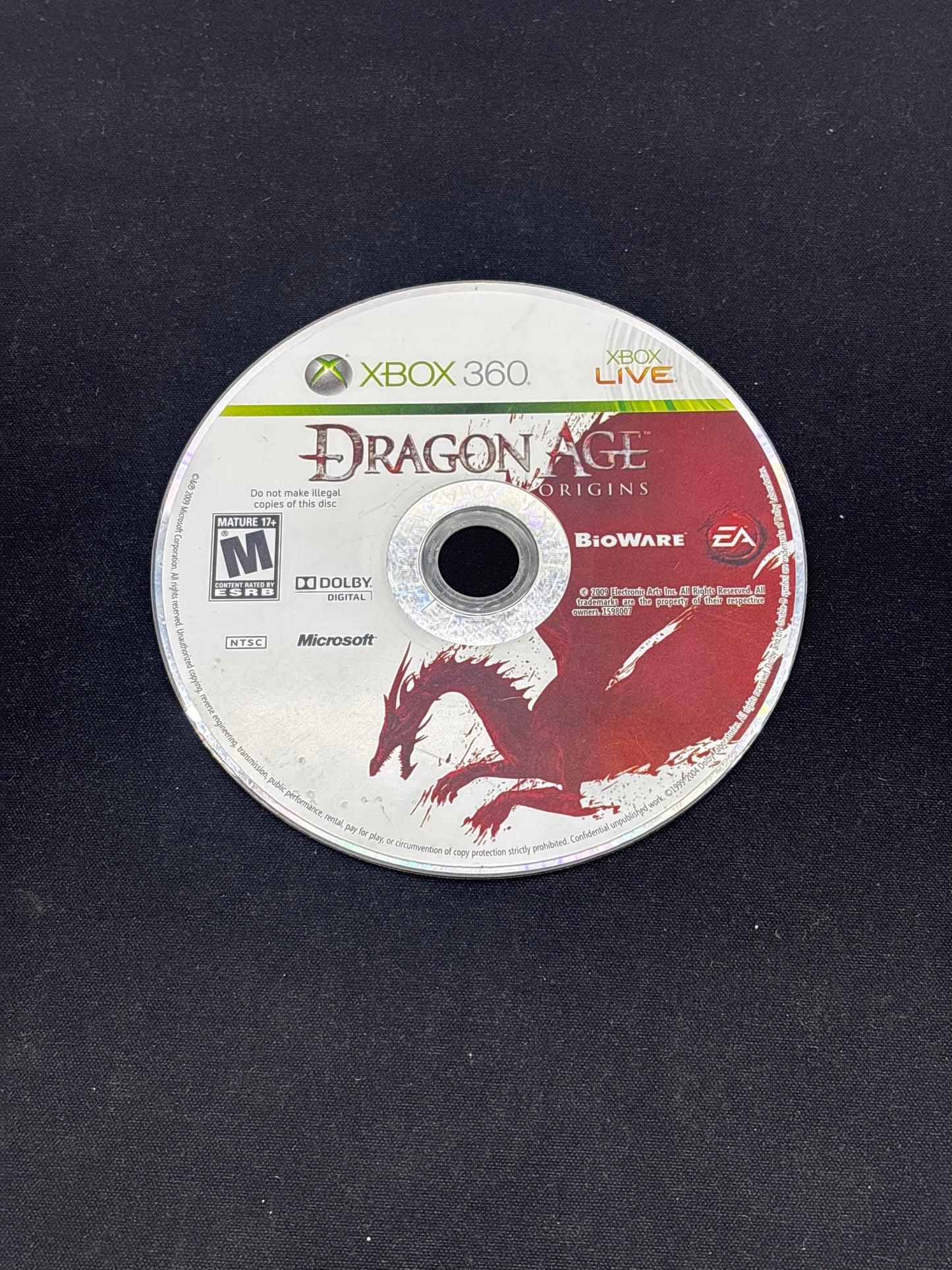 Auction Lot 171: XBOX 360 Video Game Dragon Age Origins LOOSE