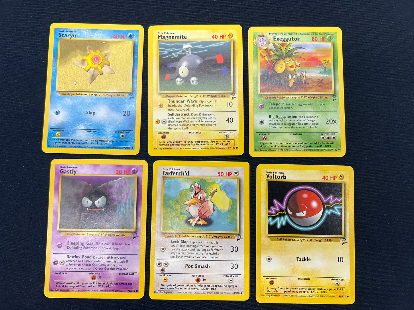 Auction Lot 370: Pokemon Cards Lot of 6 Base Set 2 Common Uncommons Conditions Vary