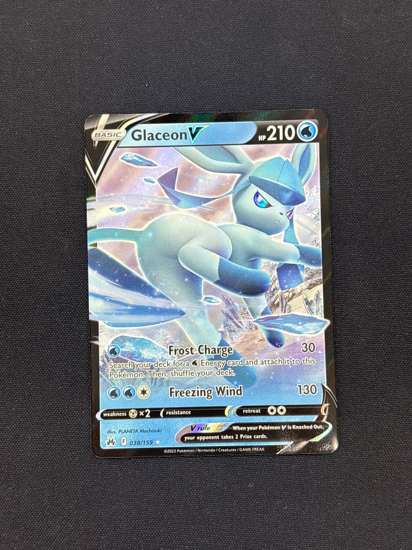 Auction Lot 188: Pokemon Glaceon V Full Art Card Conditions Vary