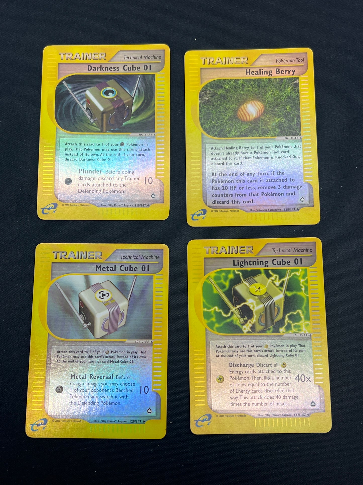 Auction Lot 281: Pokemon Cards Lot of 4 Uncommon Reverse Holo Trainer Cards Aquapolis Condition Vary