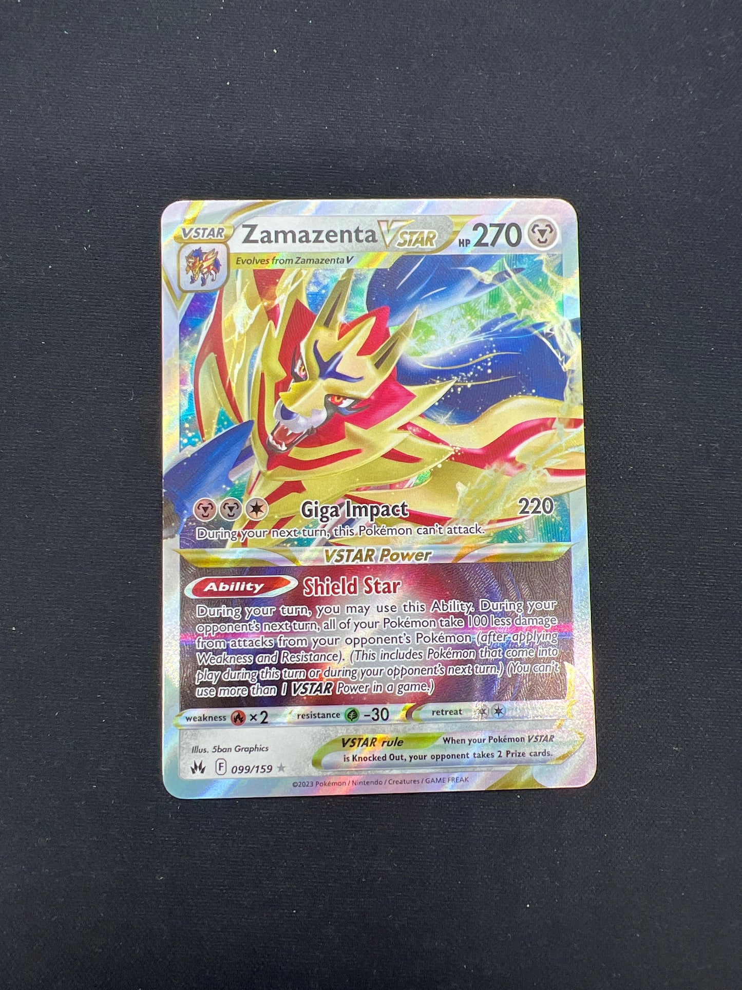 Auction Lot 241: Pokemon Card Zamazenta VSTAR Crown Zenith Conditions Vary