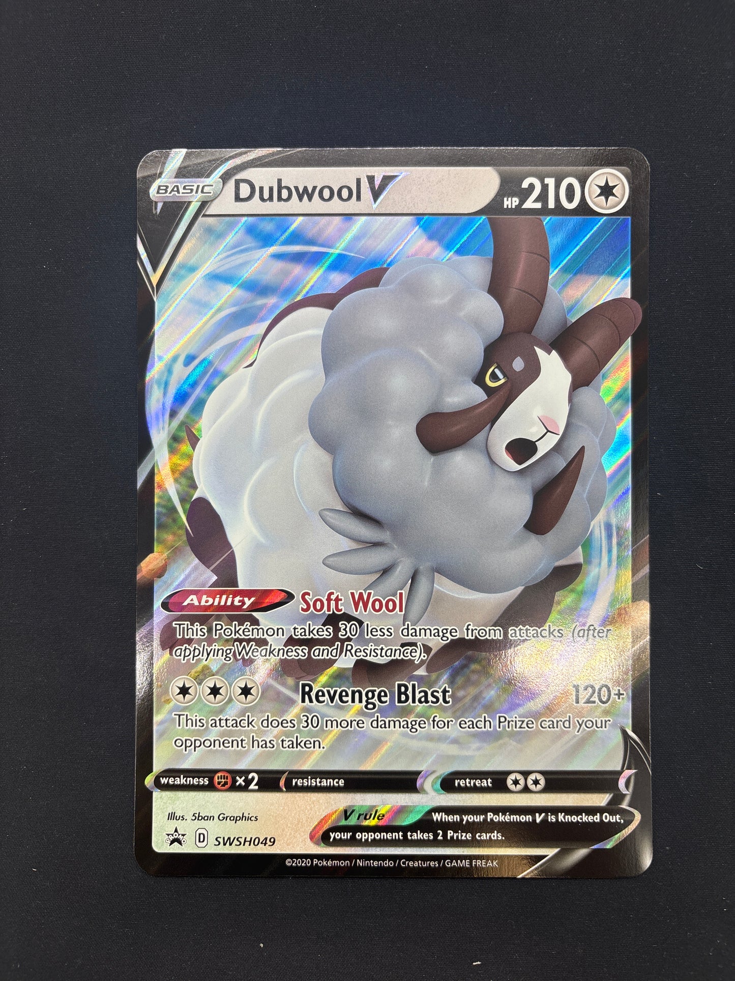 Auction Lot 389: Pokemon Card Dubwool V SWSH Jumbo Promo Conditions Vary