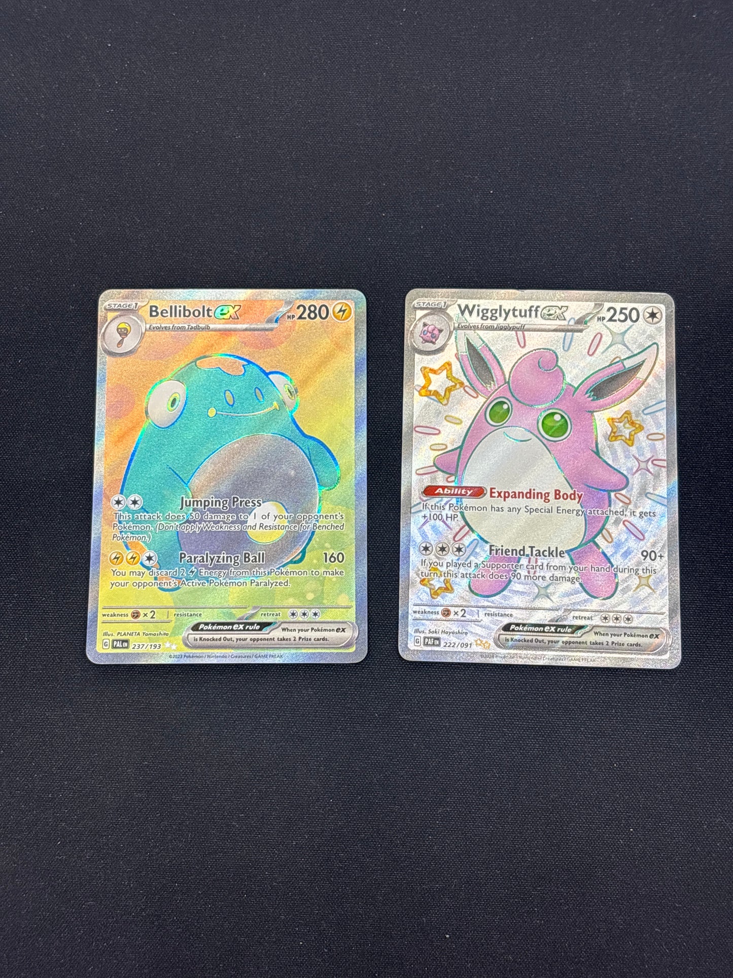 Auction Lot 454: Pokemon Cards Lot of 2 SV Era Full Art EX Ultra Rares Conditions Vary