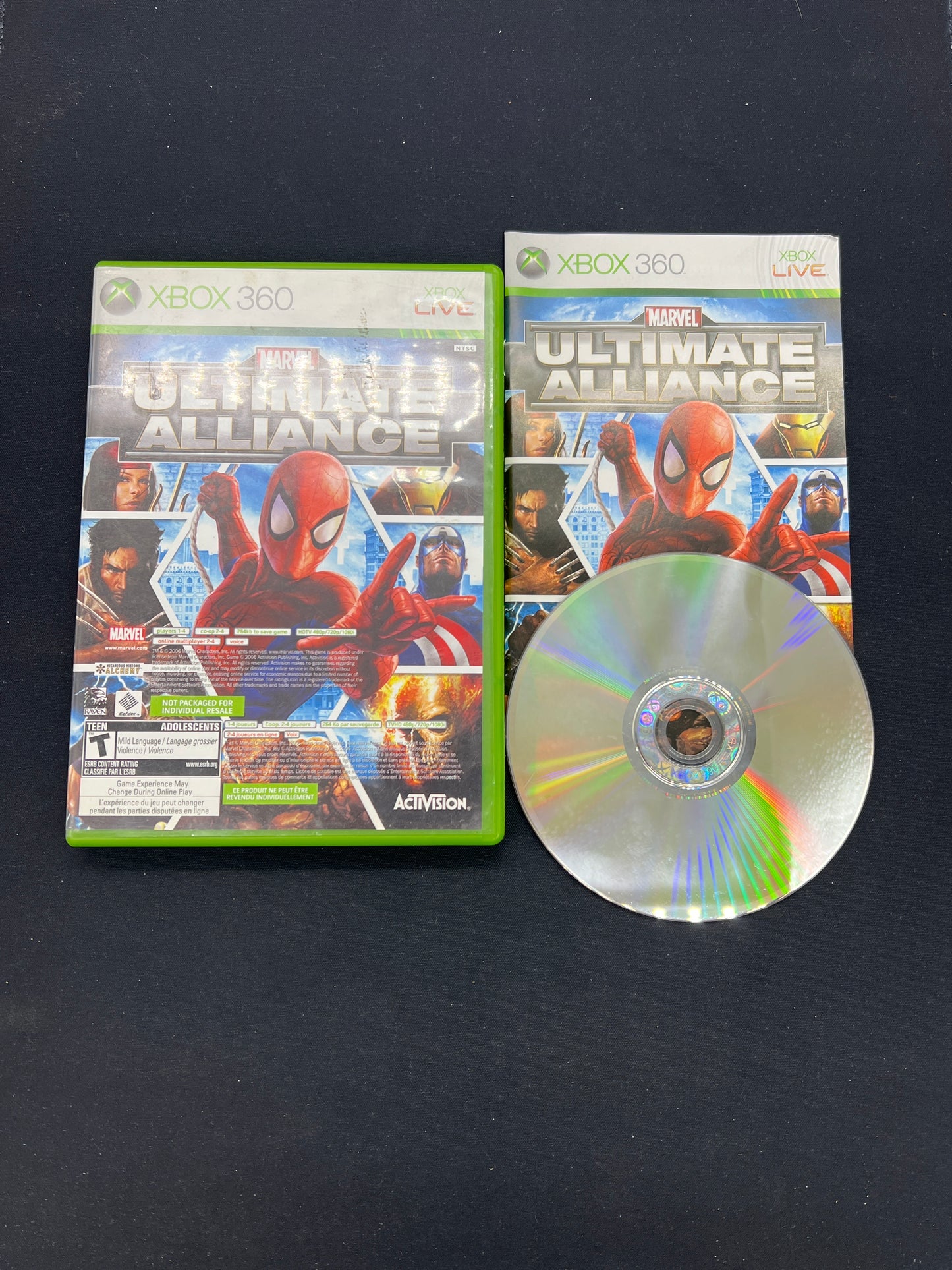 Auction Lot 63: XBOX 360 Video Game Marvel Ultimate Alliance CIB