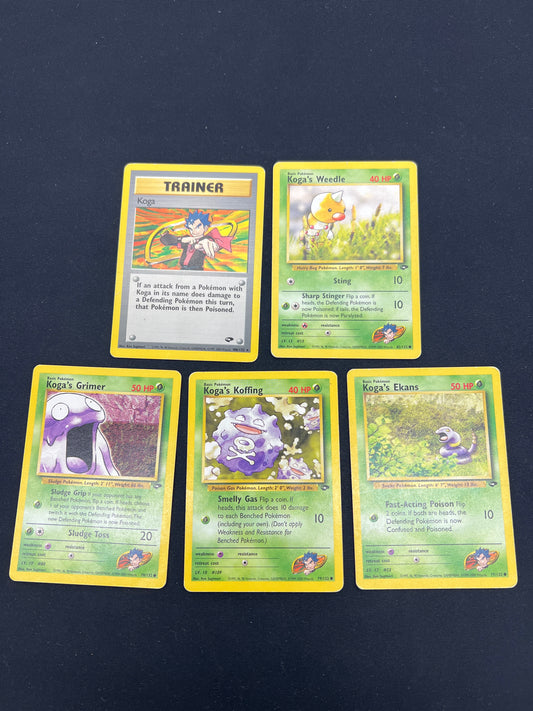 Auction Lot 410: Pokemon Cards Assorted Lot of 5 Koga's Pokemon Gym Challenge Conditions Vary