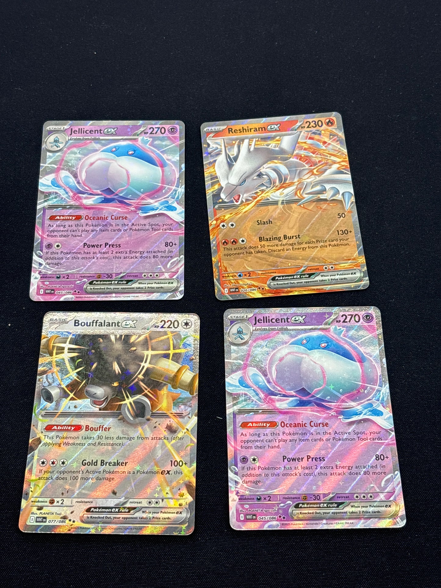 Auction Lot 354: Pokemon Cards Lot of 4 Assorted EX White Flare Conditions Vary