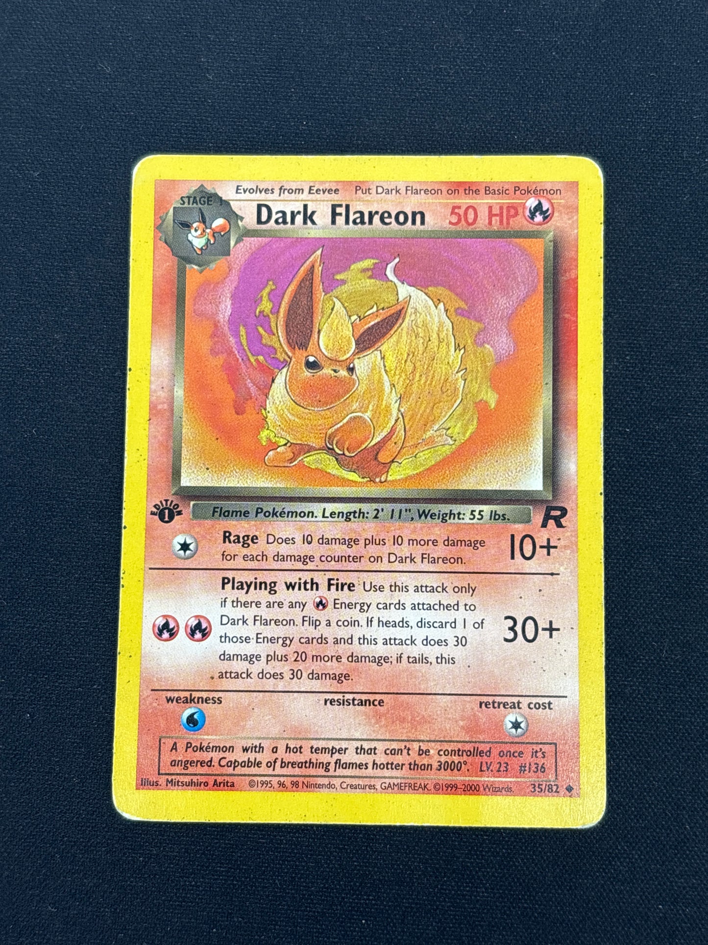 Auction Lot 200: Dark Flareon 1st Edition Team Rocket Card Conditions Vary