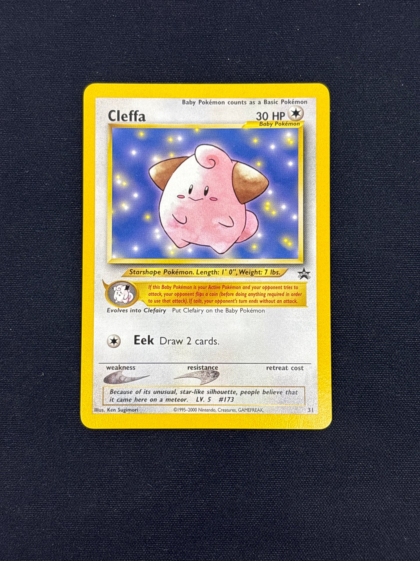 Auction Lot 89: Pokemon Card Cleffa WOTC Black Star Promo Conditions Vary