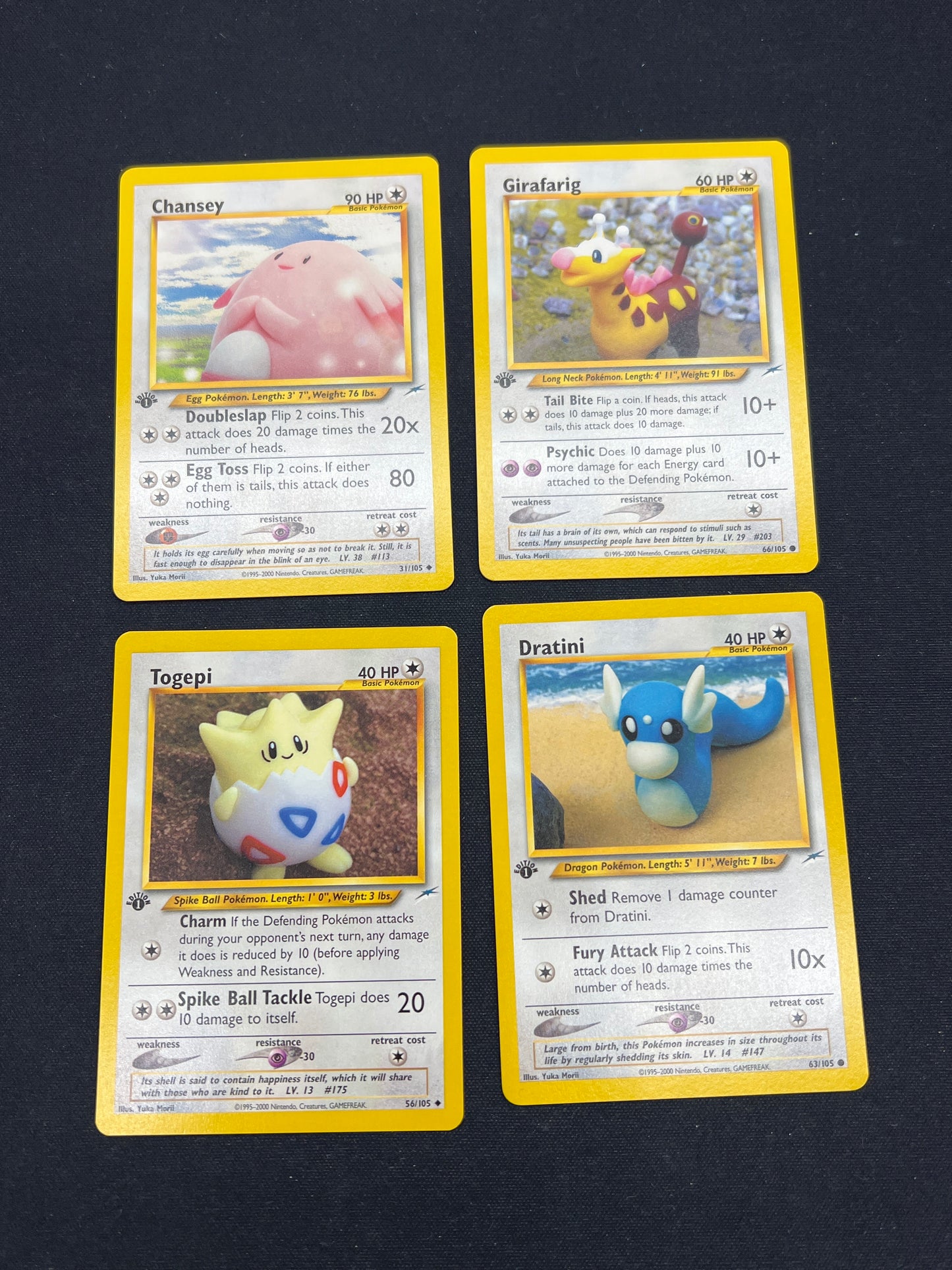 Auction Lot 11: Pokemon Cards Lot of 4 Assorted Normal Types 1st Edition Neo Discovery Conditions Vary