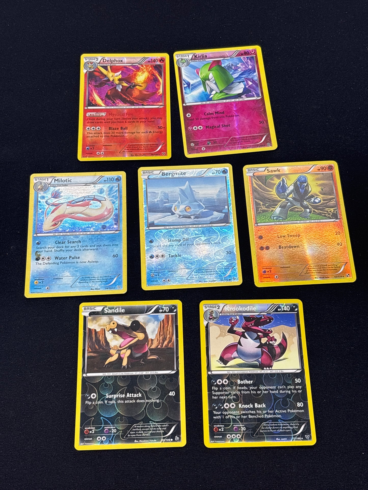 Auction Lot 54: Pokemon 7 Card Lot XY Reverse Holo Cards