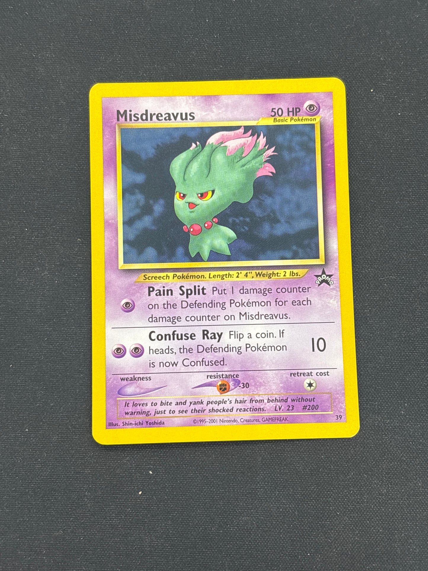Auction Lot 397: Pokemon Card Misdreavus WOTC Black Star Promo Conditions Vary