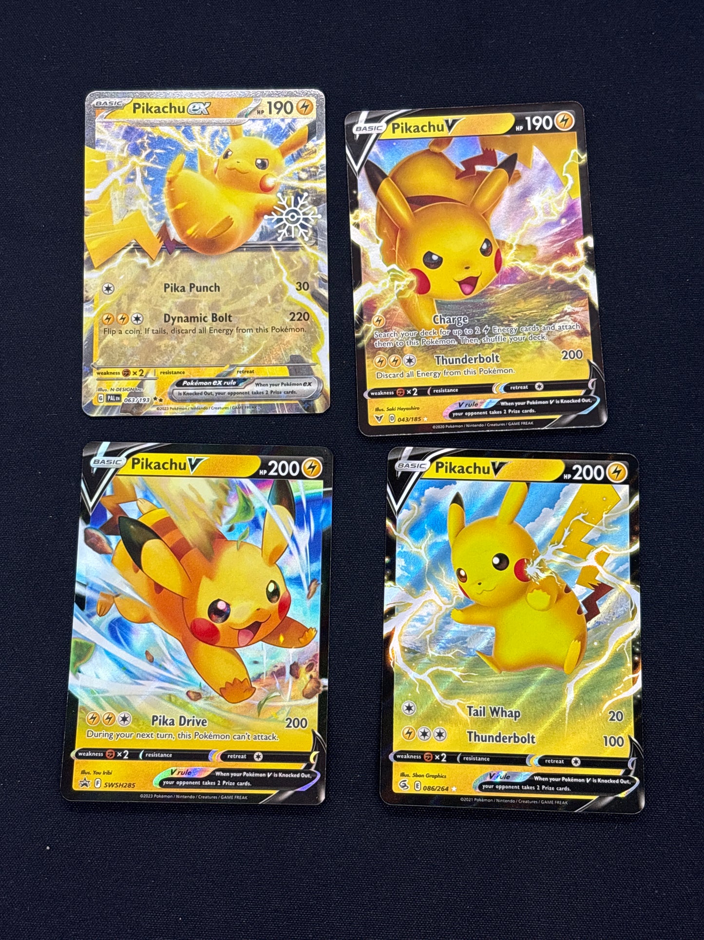 Auction Lot 272: Pokemon Cards Lot of 4 Assorted Pikachu Ultra Rares Conditions Vary