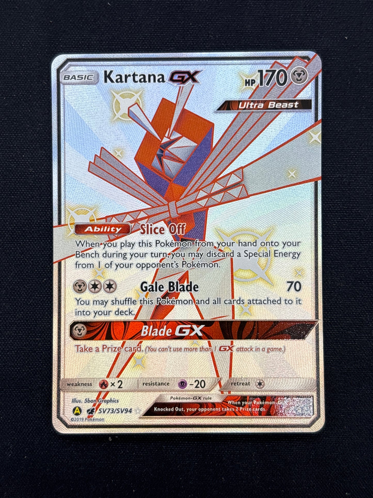 Auction Lot 77: Kartana GX Full Art Card Conditions Vary