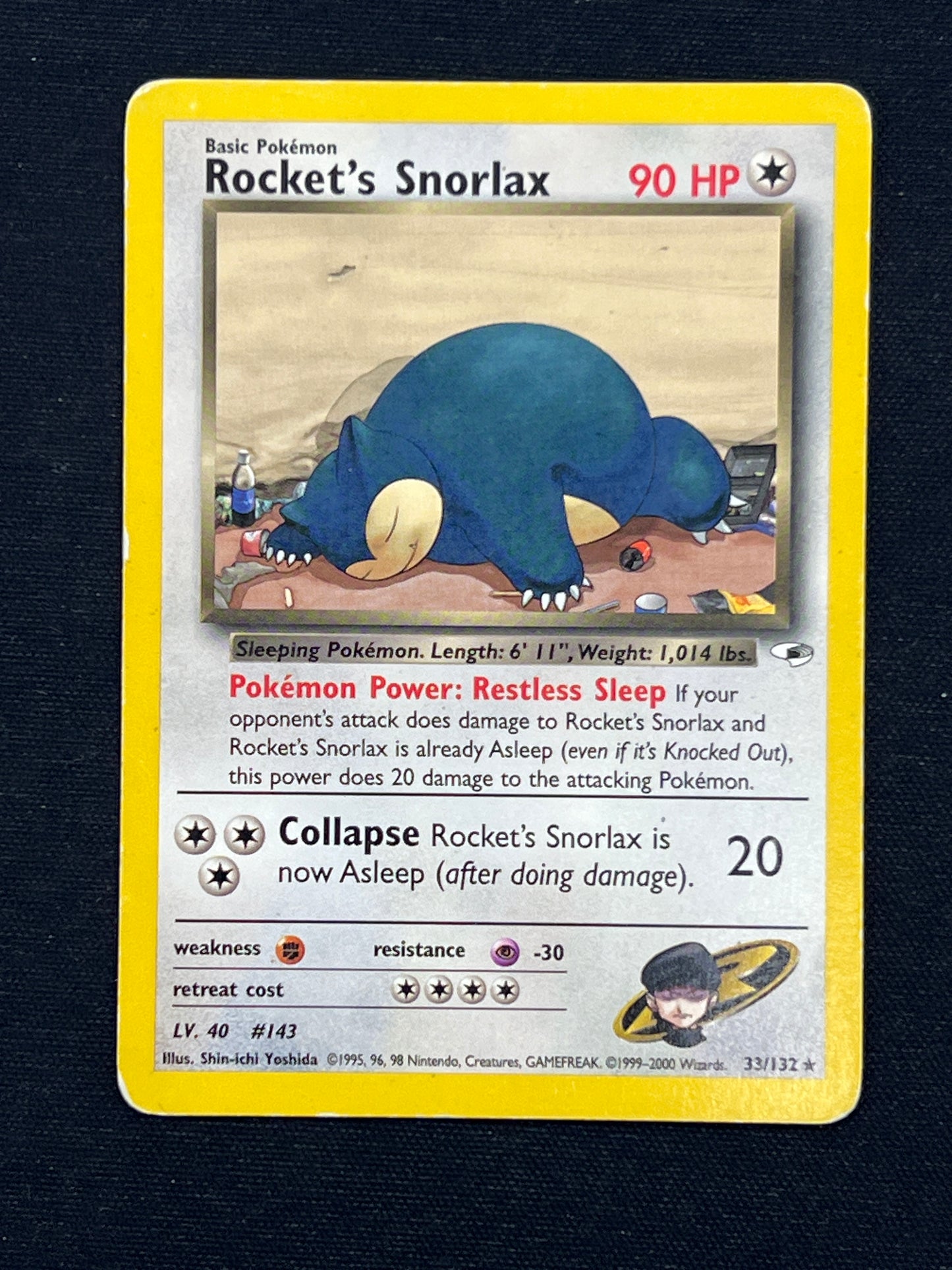 Auction Lot 460: Pokemon Cards Rocket's Snorlax WOTC Gym Heroes Conditions Vary