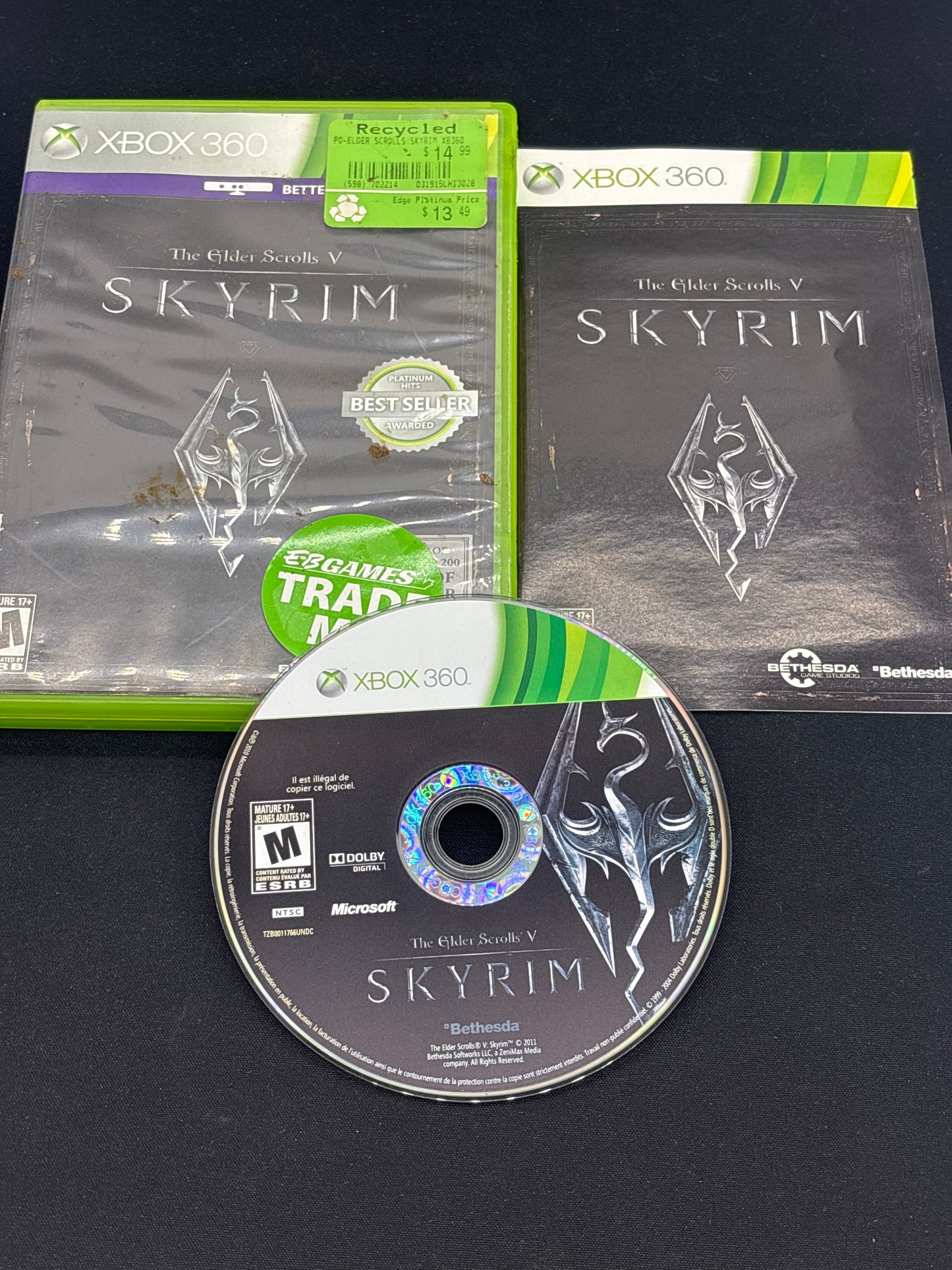 Auction Lot 123: XBOX 360 Video Game Skyrim CIB