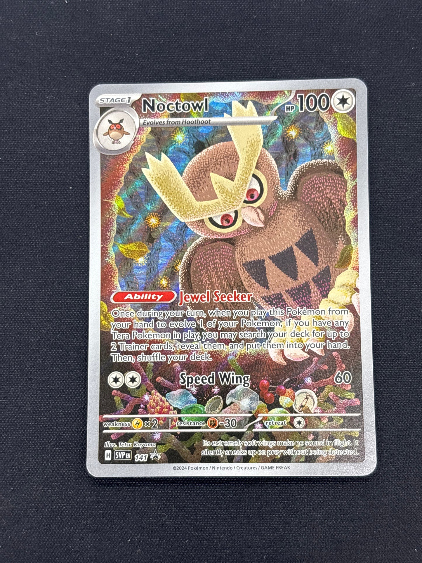 Auction Lot 251: Noctowl ETB Promo Card Pokemon Stellar Crown Conditions Vary