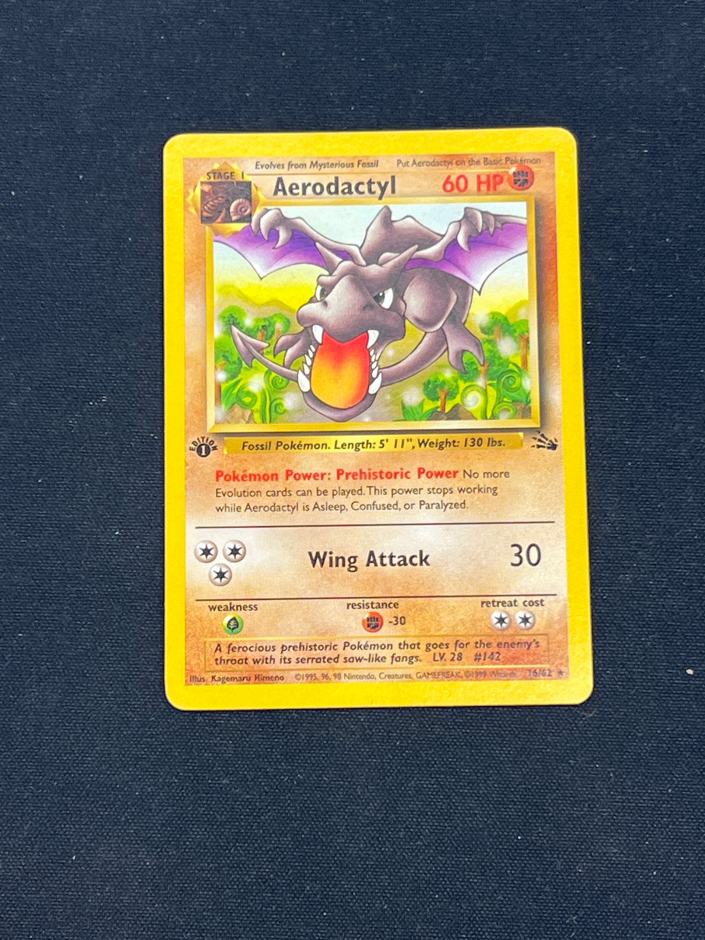 Auction Lot 280: Pokemon Cards 1st Edition Fossil Aerodactyl Condition Vary