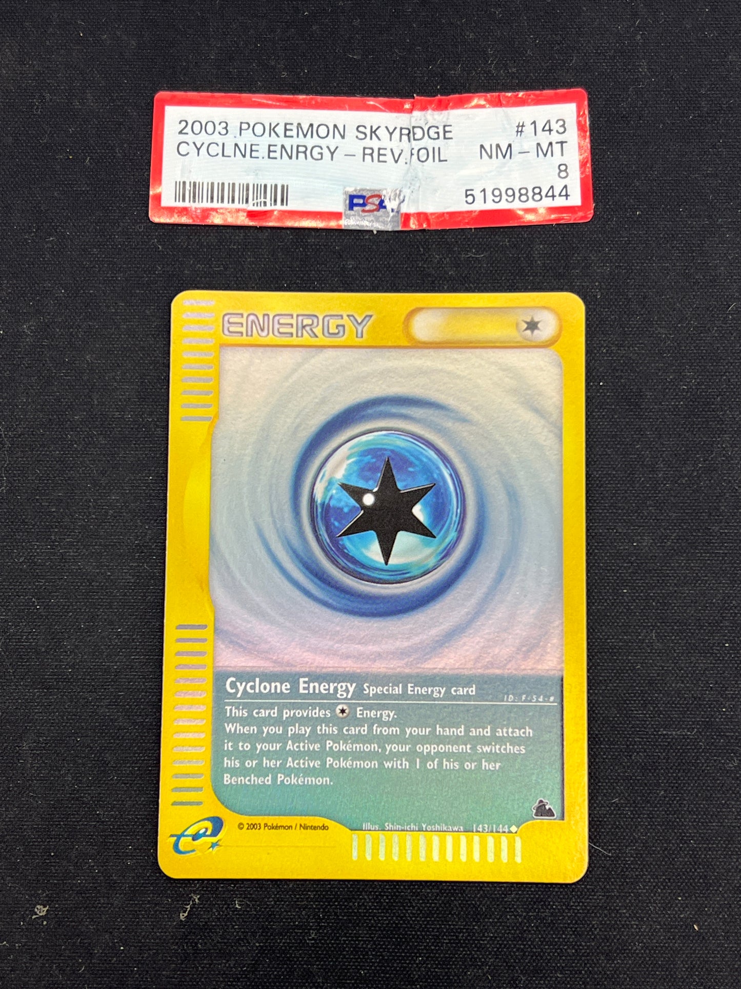 Auction Lot 238: Pokemon Cards Cyclone Energy Reverse Holo Skyridge Cracked PSA 8 Condition Vary