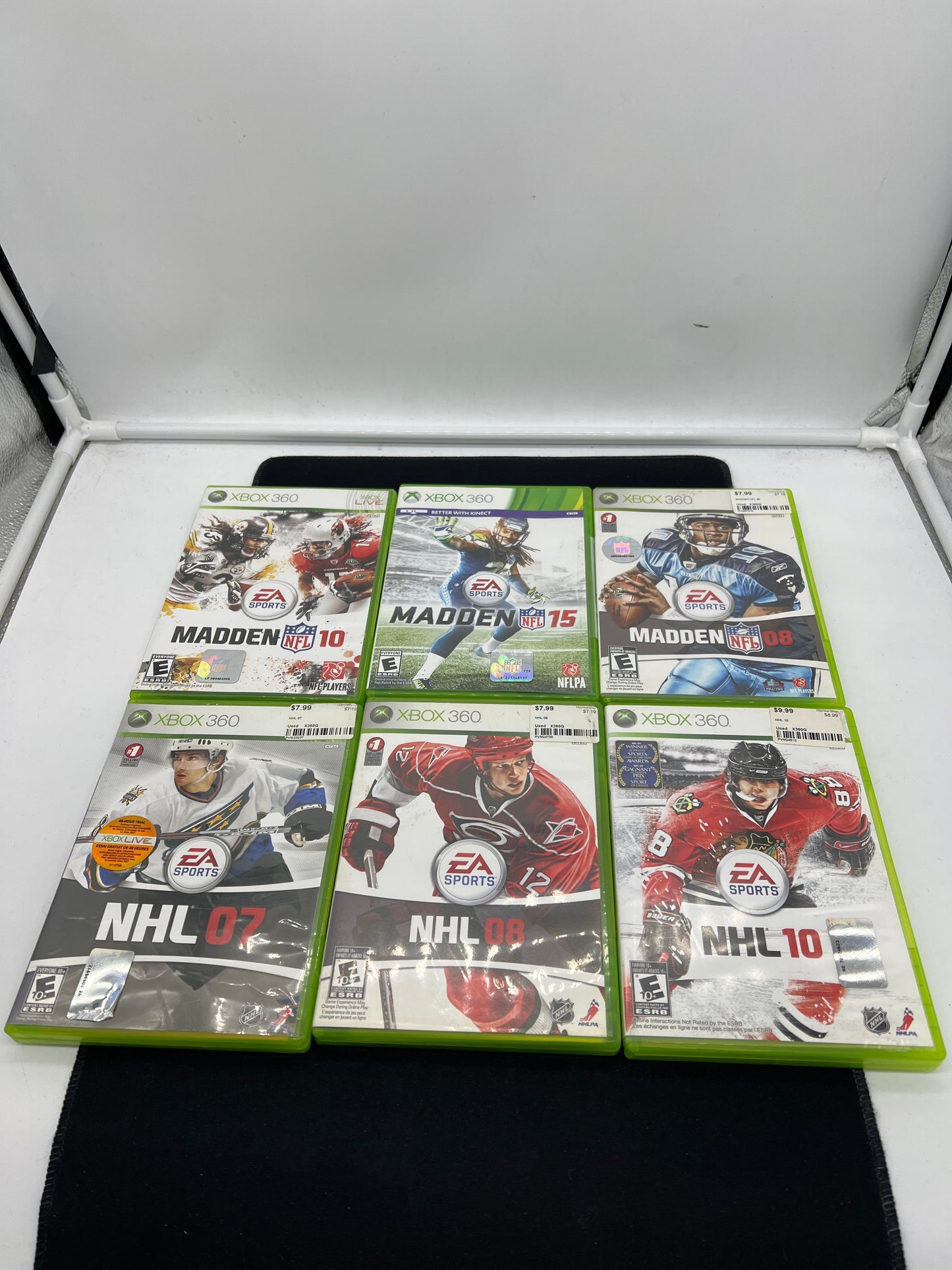Auction Lot 137: XBOX 360 Video Game Lot of 6 NHL 07 08 10 Madden 08 10 15