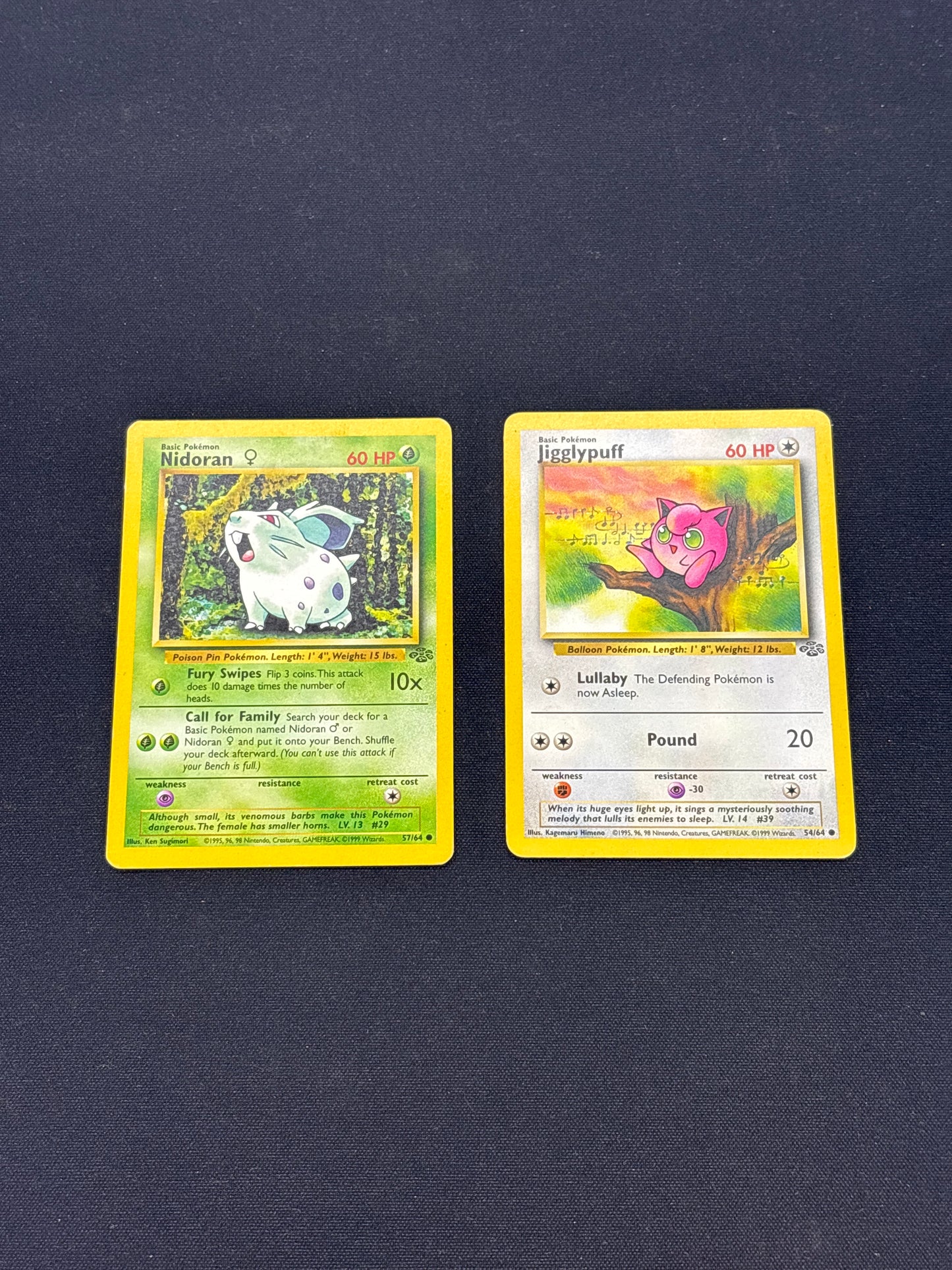 Auction Lot 53: Pokemon Jungle Two Card Lot Conditions Vary