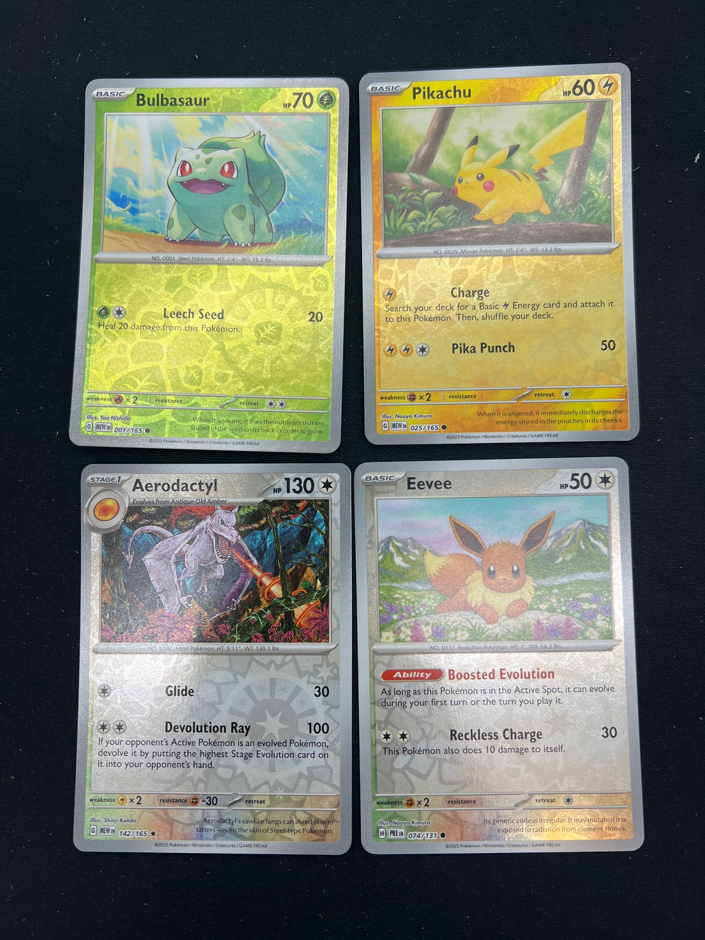 Auction Lot 79: Pokemon Cards Lot of 4 Assorted Reverse Holos SV 151 Conditions Vary