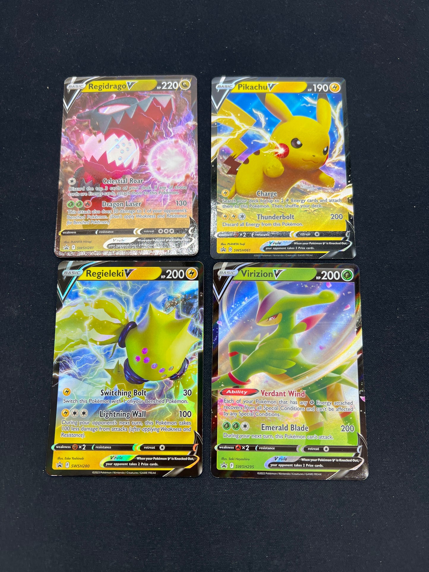 Auction Lot 176: Pokemon Cards Lot of 4 Assorted SWSH Full Art V Promos Condition Vary