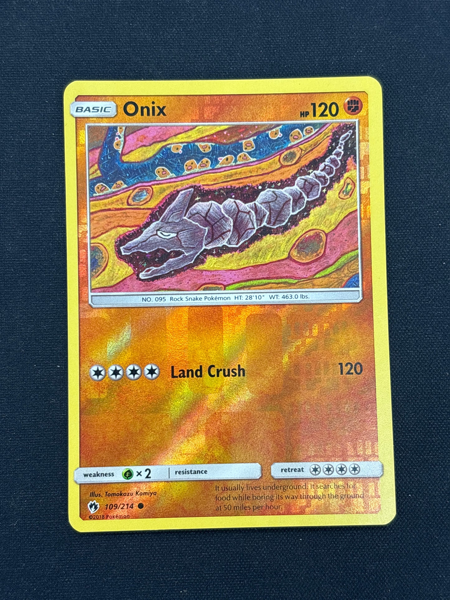 Auction Lot 208: Pokemon Card Onix Reverse Holo Lost Thunder Conditions Vary