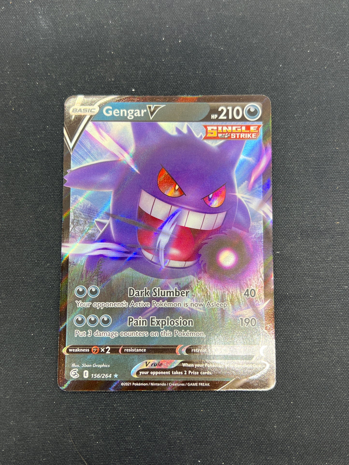 Auction Lot 162: Pokemon Cards Gengar V Ultra Rare SWSH Fusion Strike Conditions Vary