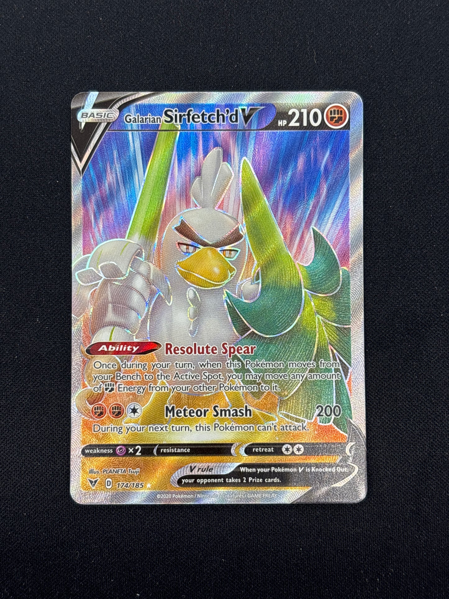 Auction Lot 182: Galarian Sirfetch’d V Full Art Card Conditions Vary